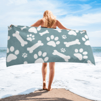 Bones and Paws Teal Towel