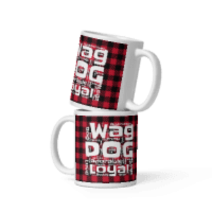 Plaids Dog Words White glossy mug