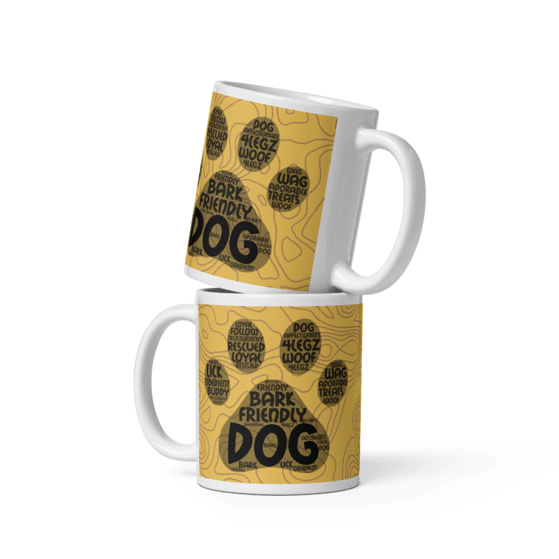 Bark Friendly Dog White glossy mug