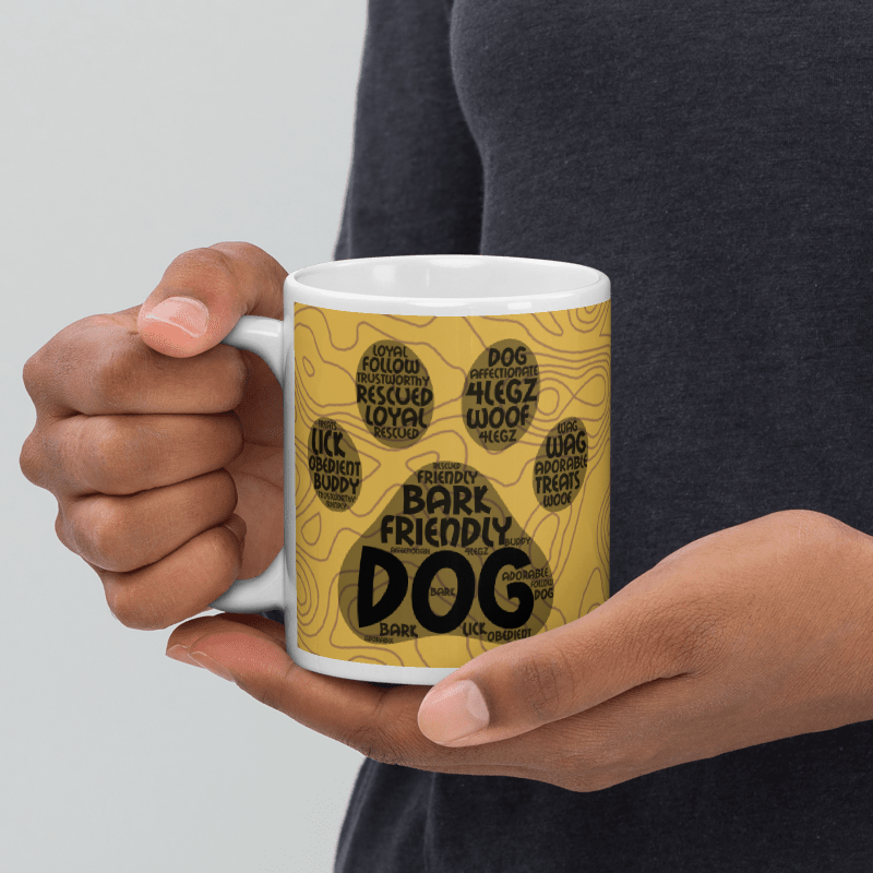 Bark Friendly Dog White glossy mug