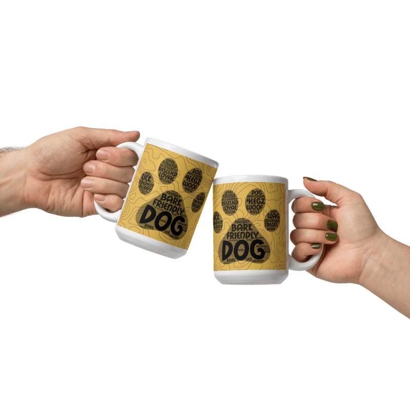 Bark Friendly Dog White glossy mug