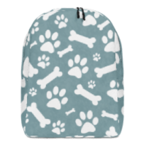 Bones and Paws Teal Minimalist Backpack