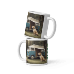 VW Dog White glossy mug