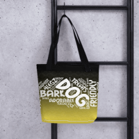 Dog Play on Words Black to Yellow Tote bag