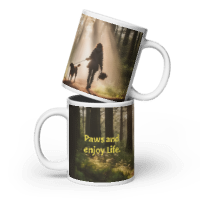Paws and Enjoy Life White glossy mug