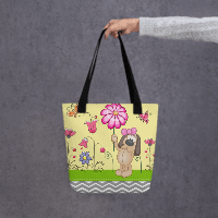 Doggy loves Flowers Tote bag