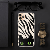 Black Cat Staredown Clear Case for iPhone®