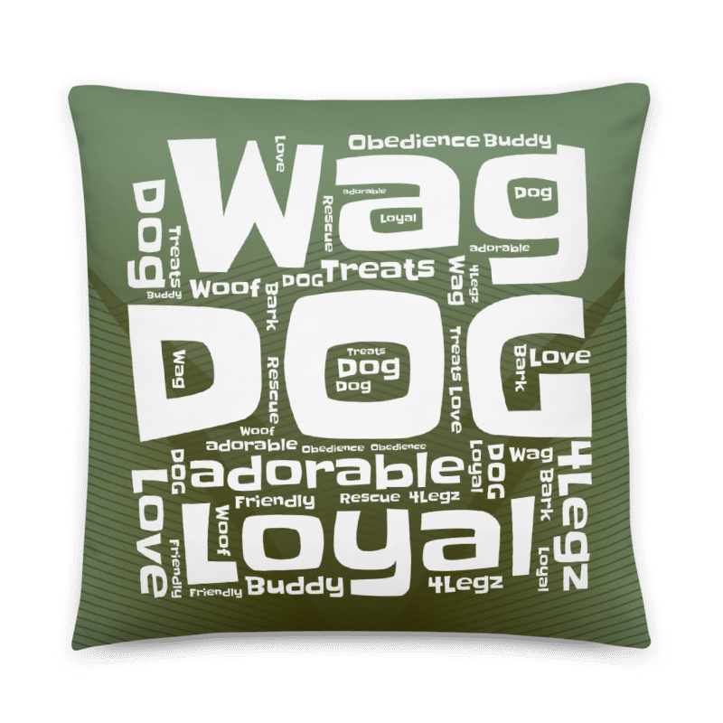Wag Dog Green Basic Pillow