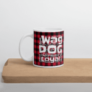 Plaids Dog Words White glossy mug