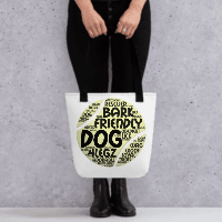 Dog Play on Words with Tennis Ball Tote bag