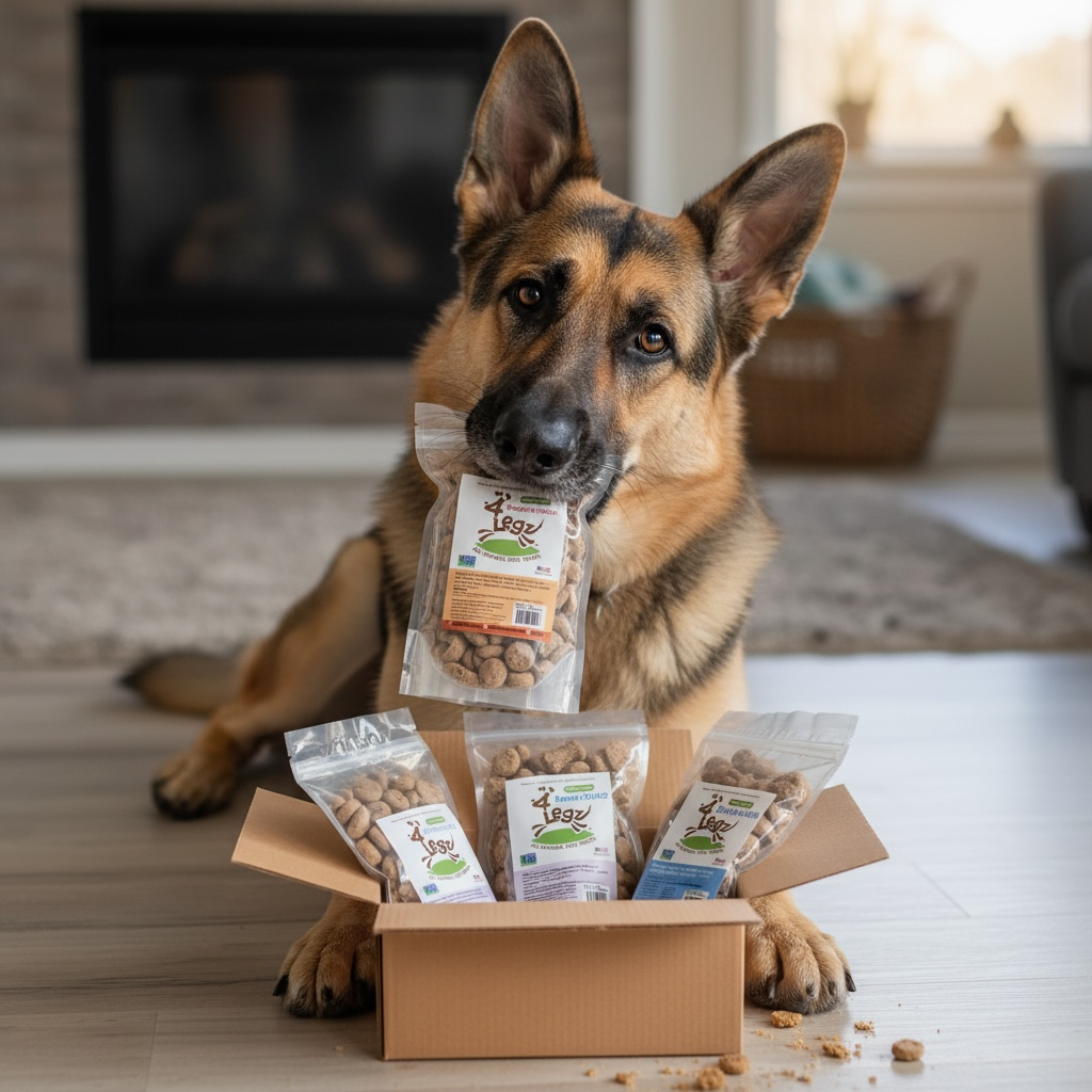 Doggy Box- with 4 pack of 1 lbs Bags Treats! - Want Monthly?