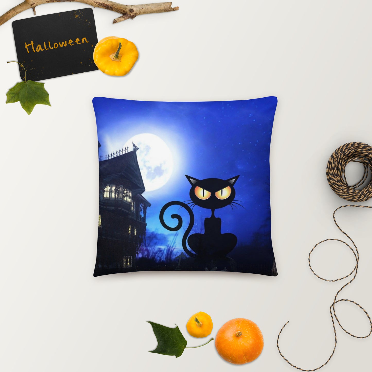 Halloween Cat Basic Pillow