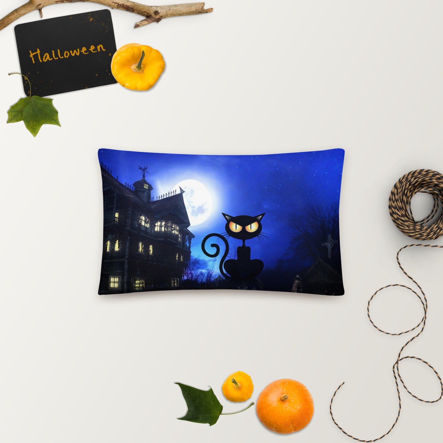 Halloween Cat Basic Pillow