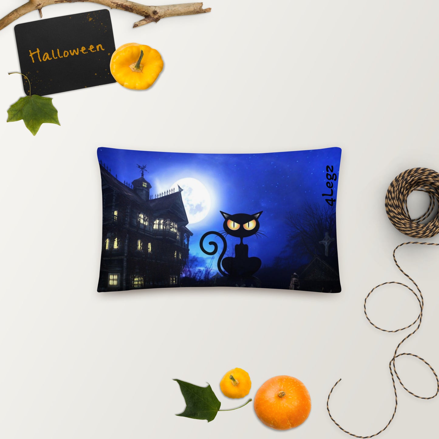 Halloween Cat Basic Pillow