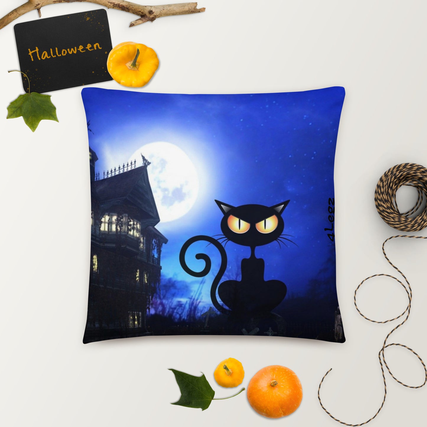 Halloween Cat Basic Pillow