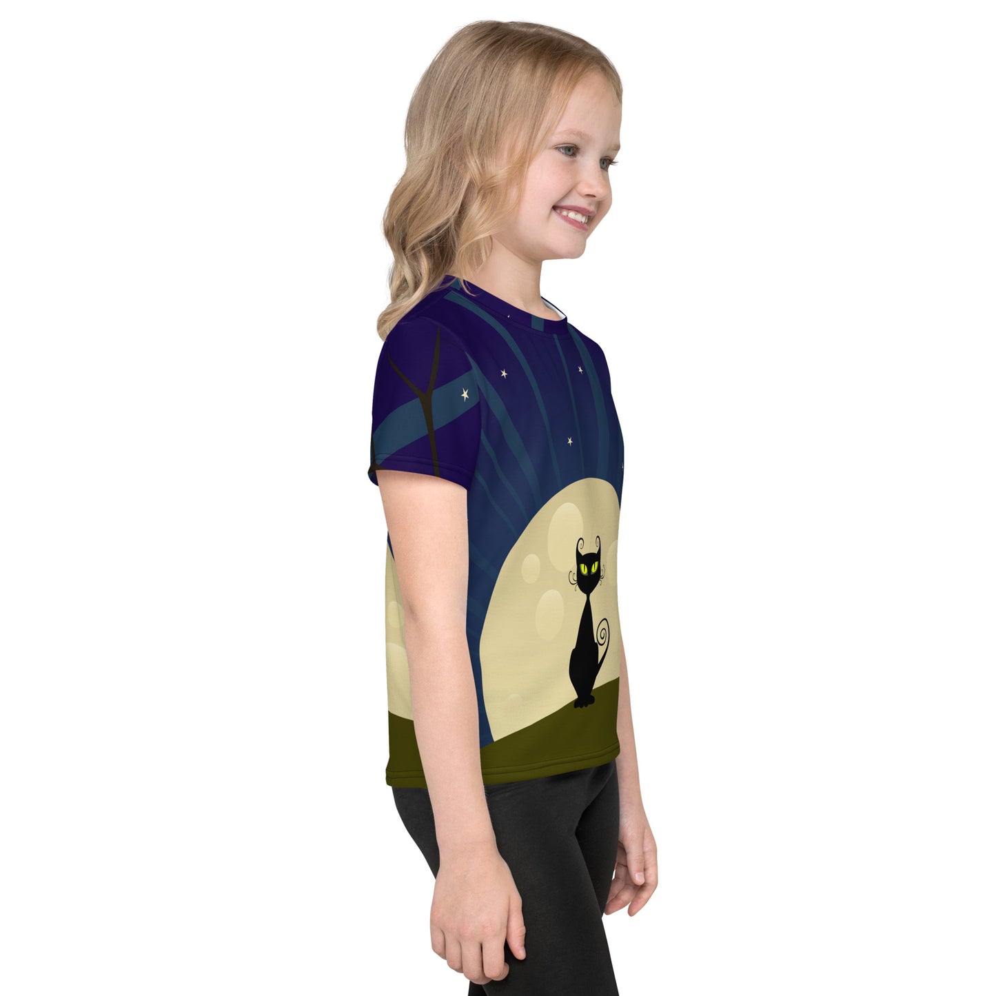 Cat and the Moon Kids crew neck t-shirt