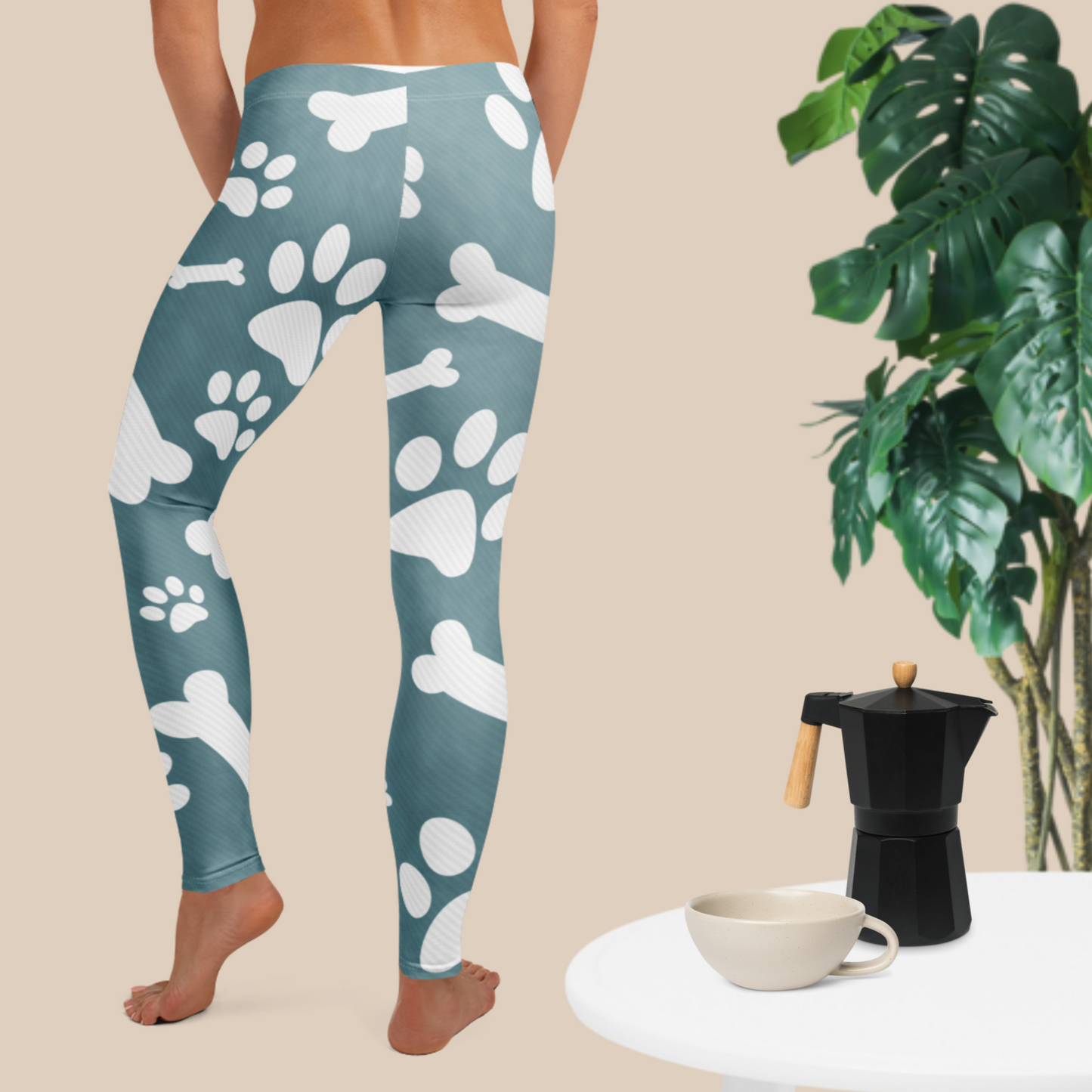 Bones and Paws Teal Leggings