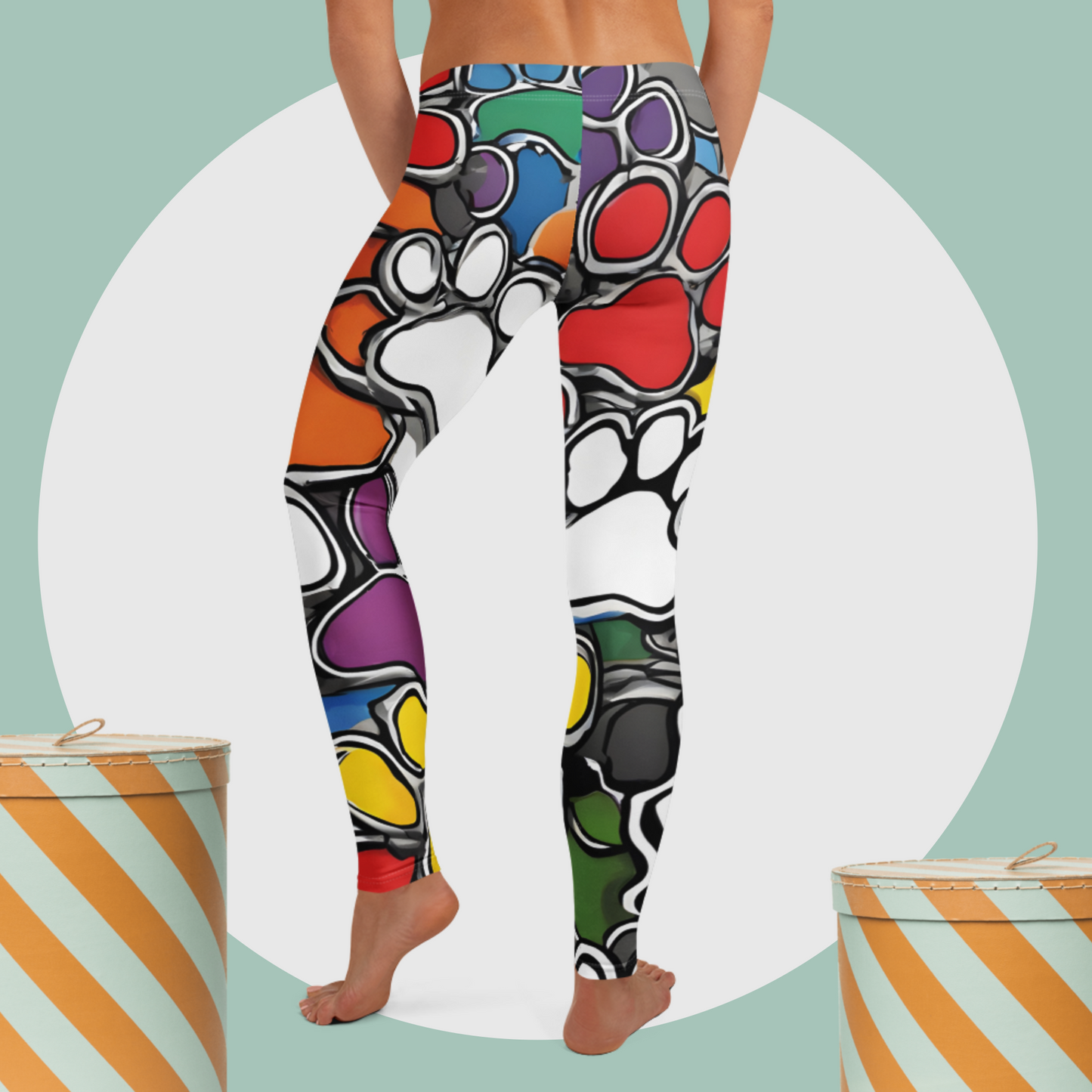Paws Bursting in Colors Leggings