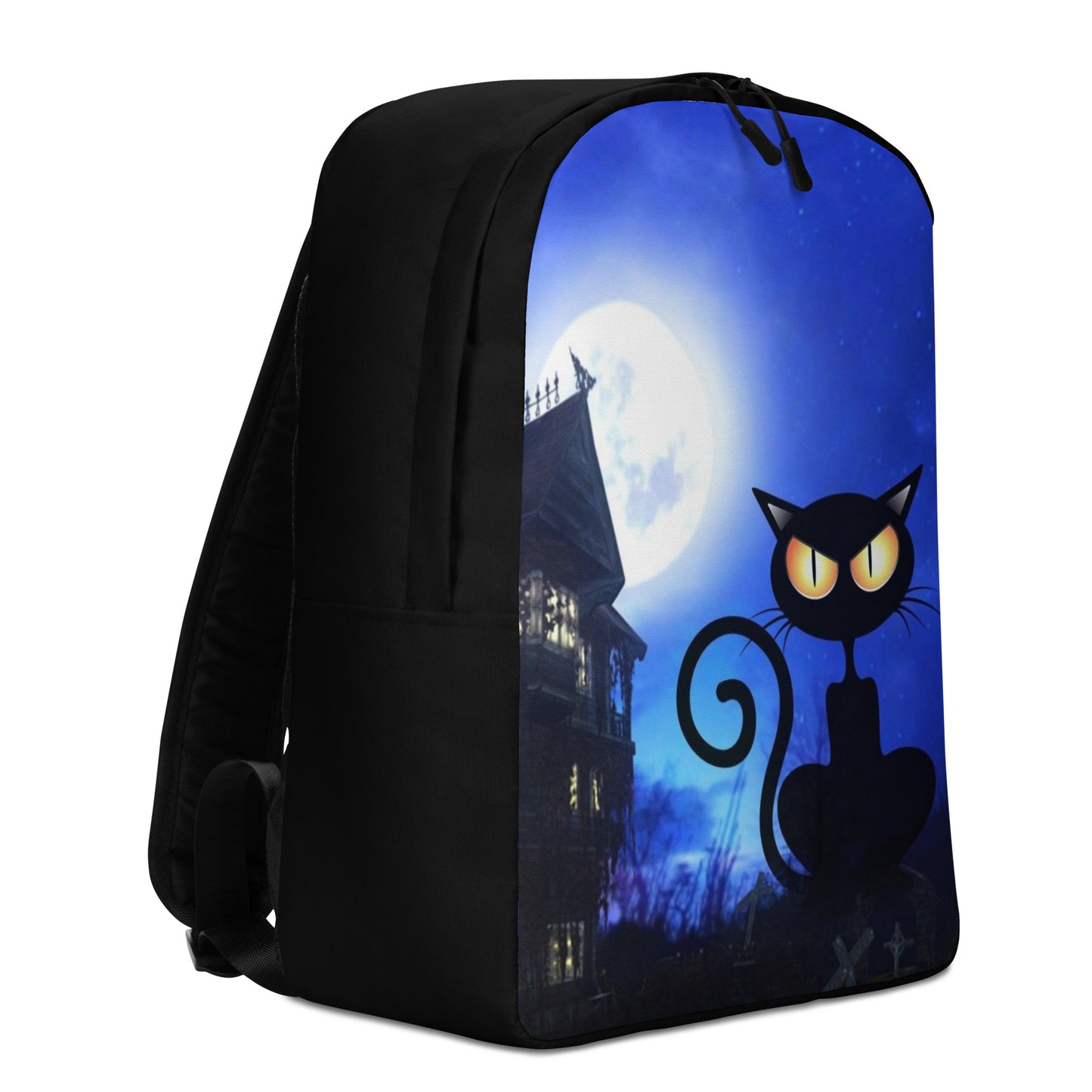 Cat and the Haunted House Minimalist Backpack