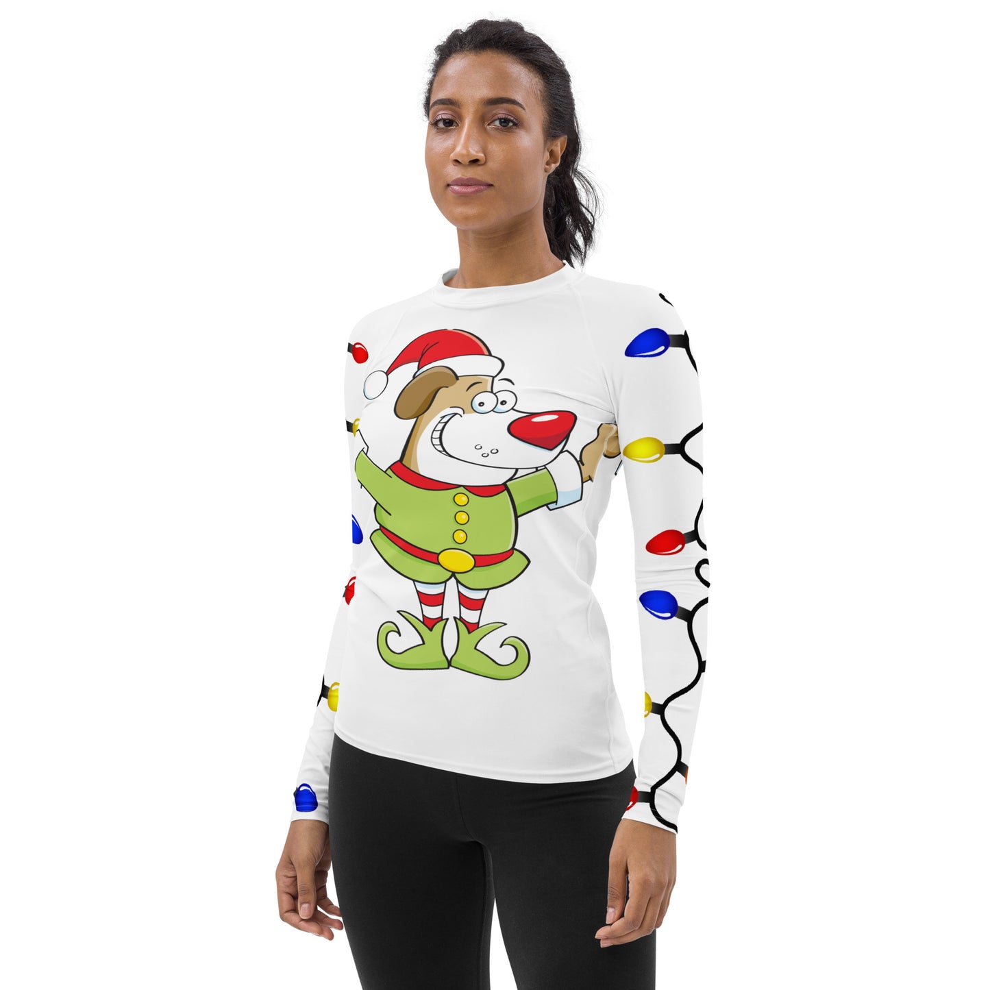 Santa Dog Women's Rash Guard
