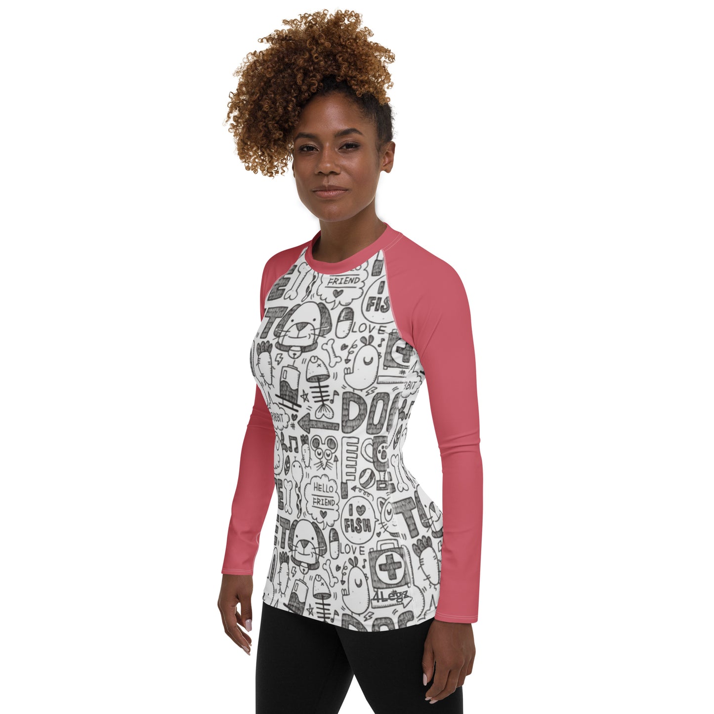 Love Pets Women's in Pink Rash Guard