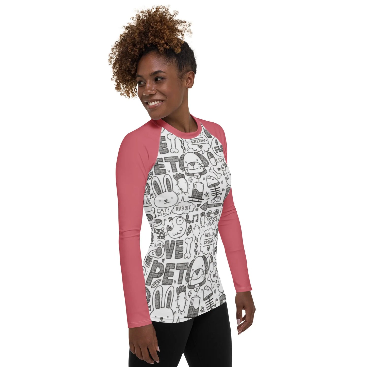 Love Pets Pink Rash Guard for Women - 4Legz