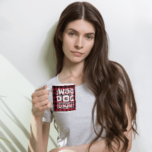 Plaids Dog Words White glossy mug