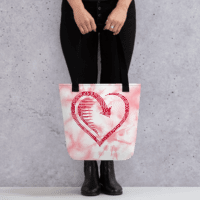 Cat Play on Words with a Red Heart Tote bag