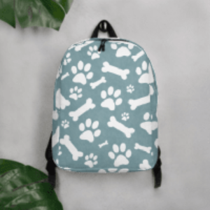 Bones and Paws Teal Minimalist Backpack