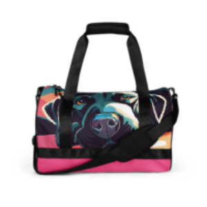 Black Lab Dog All-over print gym bag for both men and women