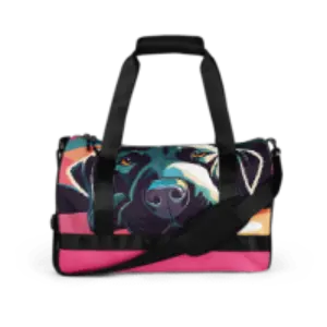 Black Lab Dog All-over print gym bag for both men and women - 4Legz