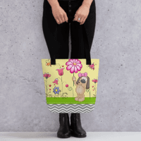 Doggy loves Flowers Tote bag