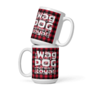 Plaids Dog Words White glossy mug