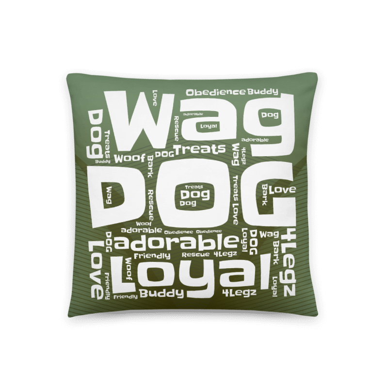 Wag Dog Green Basic Pillow