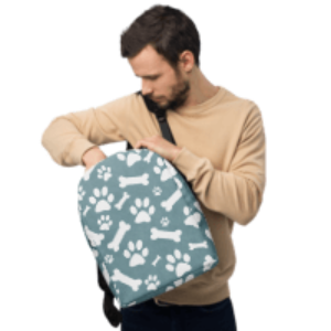 Bones and Paws Teal Minimalist Backpack
