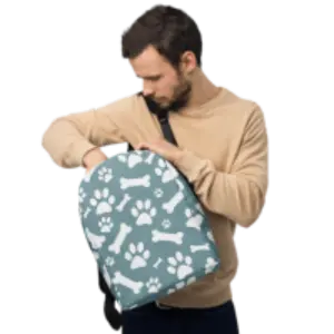 Bones and Paws Teal Minimalist Backpack - 4Legz