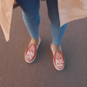 Dog Play on Words Shoes - Red Women’s Slip-On Canvas Shoes - 4Legz