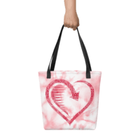 Cat Play on Words with a Red Heart Tote bag