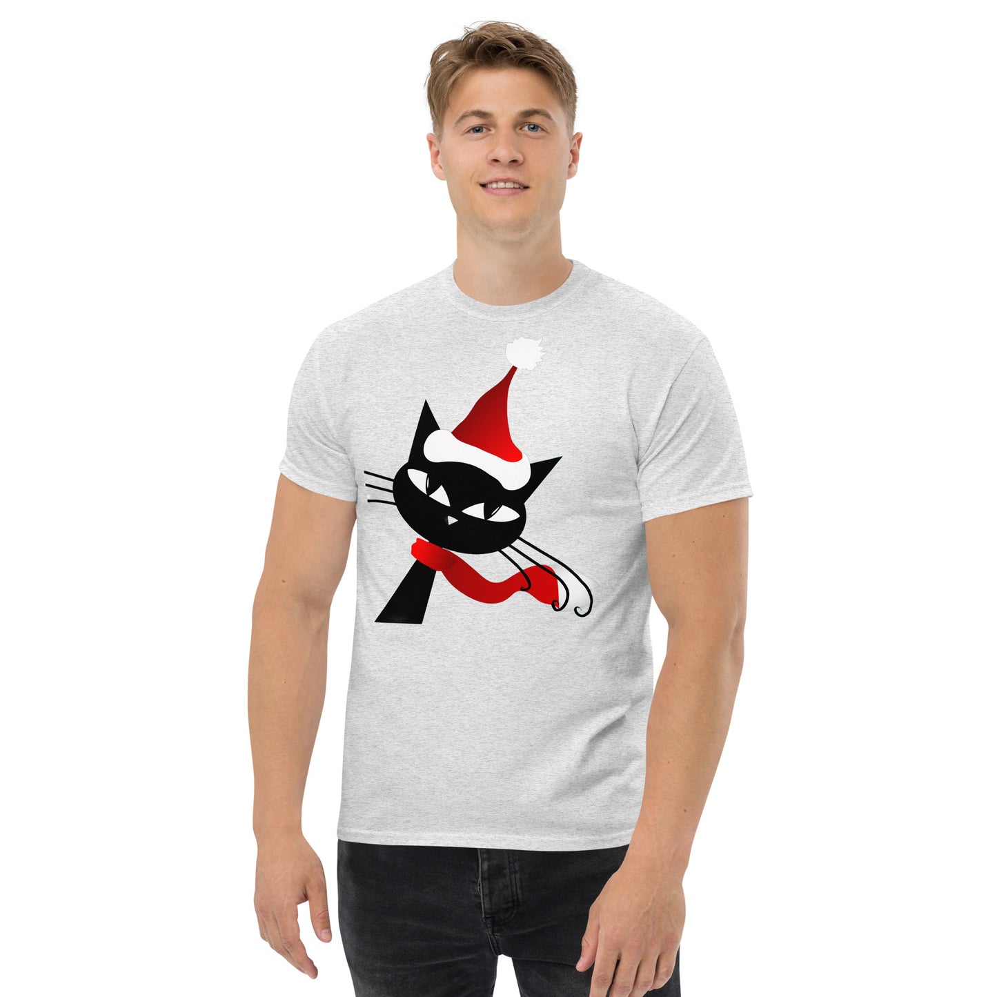 Christmas Black Cat Men's classic tee