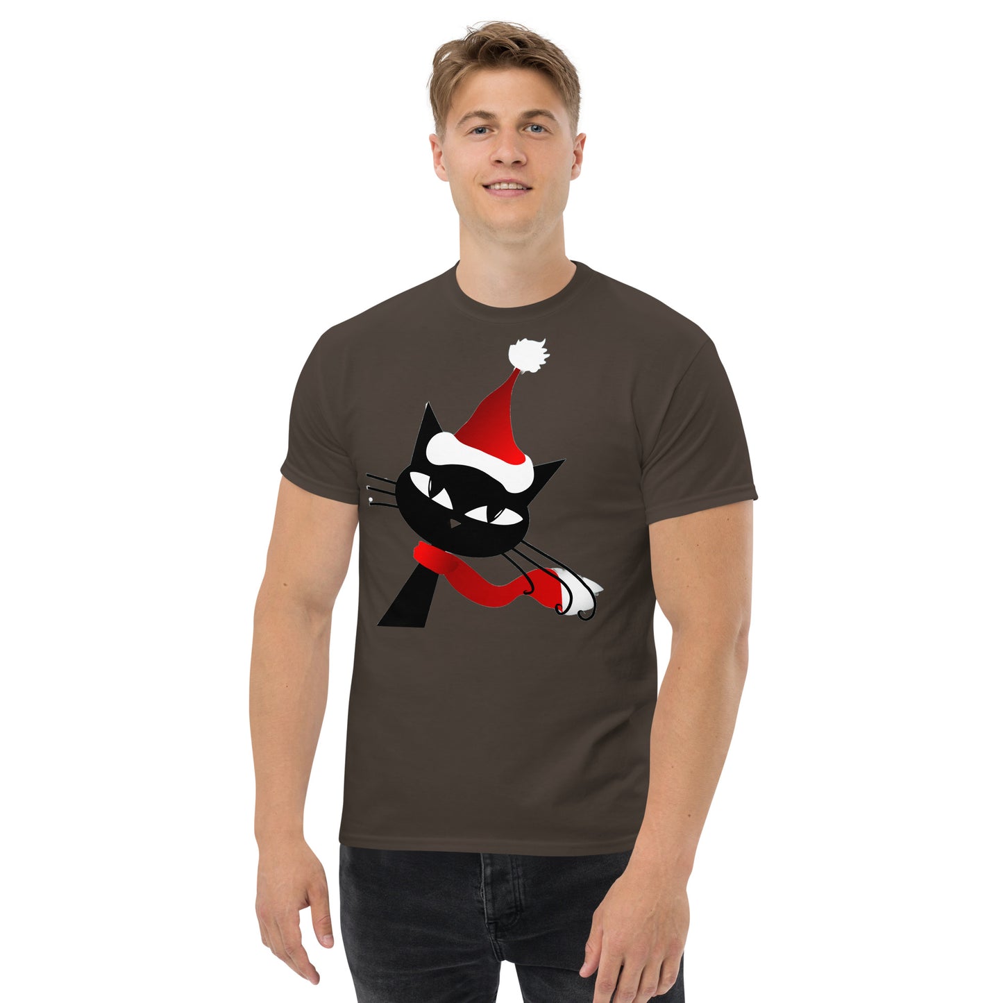Christmas Black Cat Men's classic tee