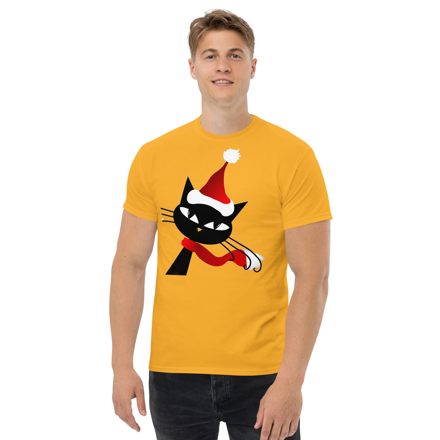Christmas Black Cat Men's classic tee