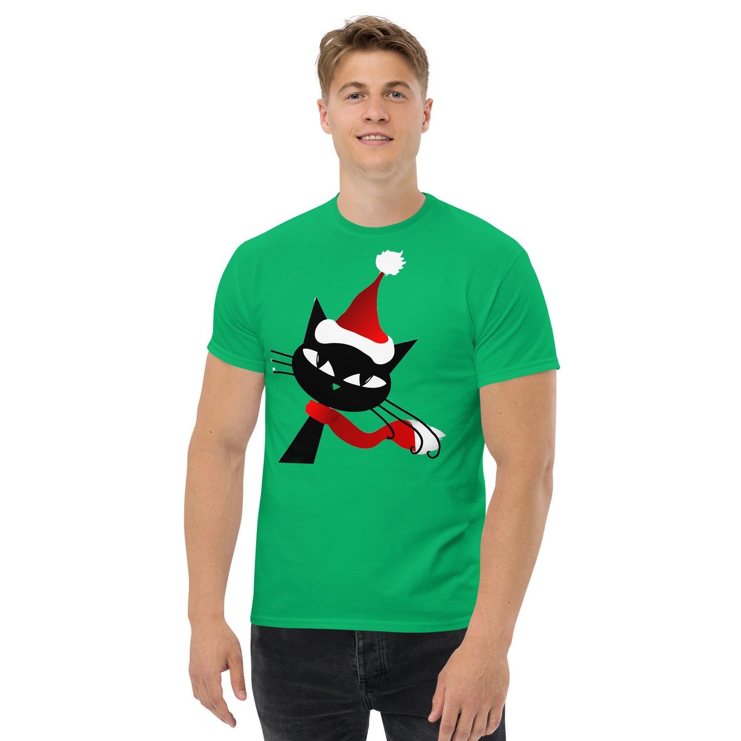 Christmas Black Cat Men's classic tee