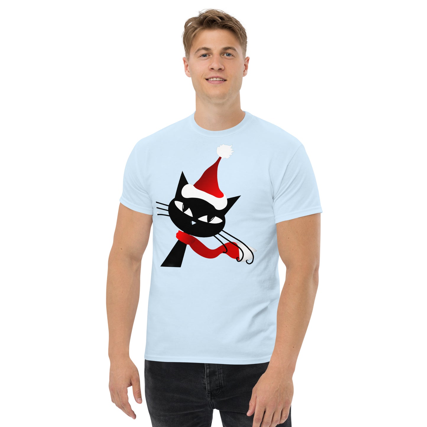 Christmas Black Cat Men's classic tee