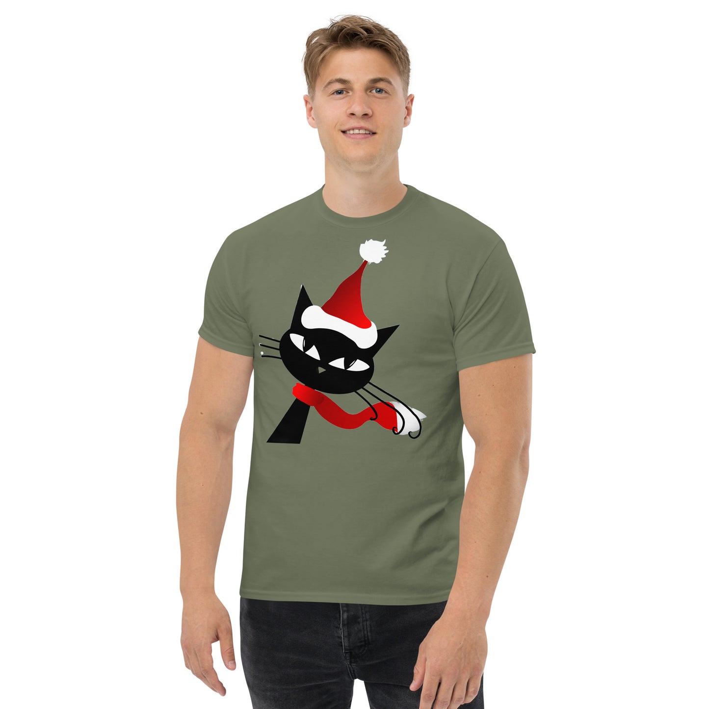 Christmas Black Cat Men's classic tee