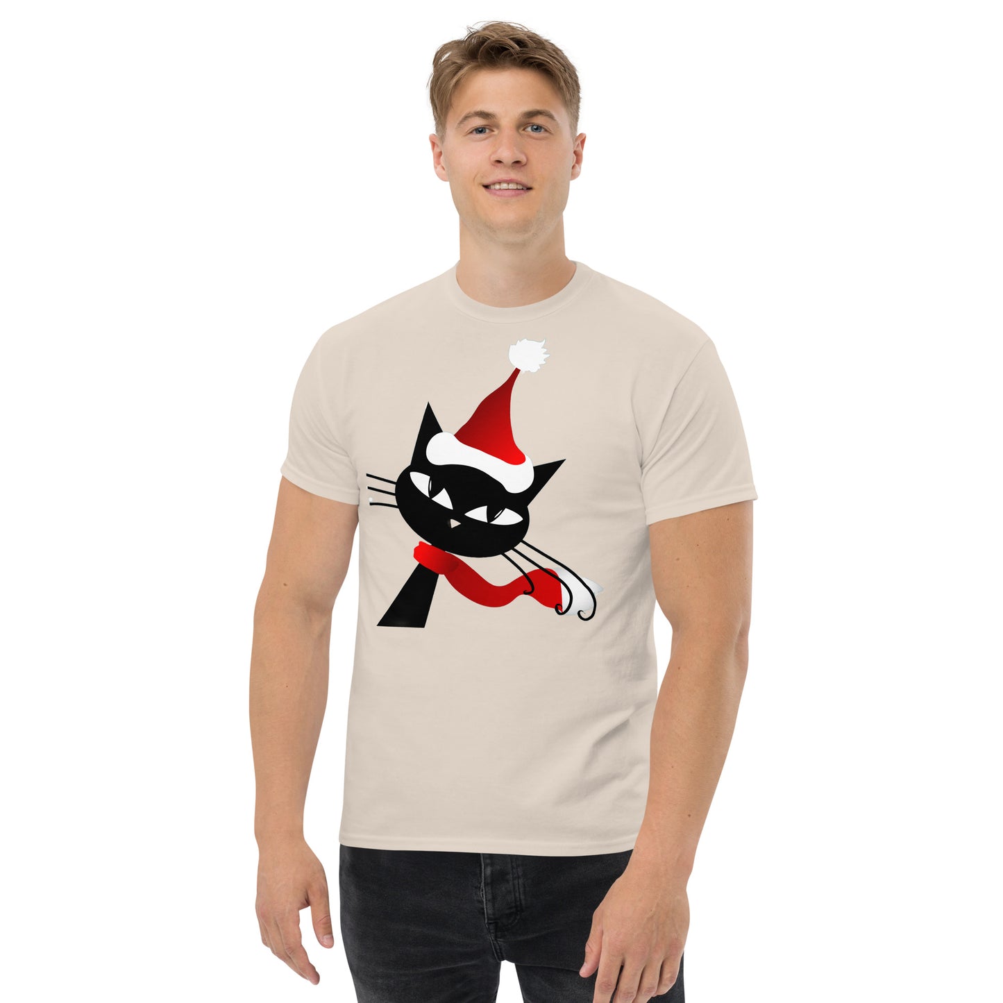 Christmas Black Cat Men's classic tee