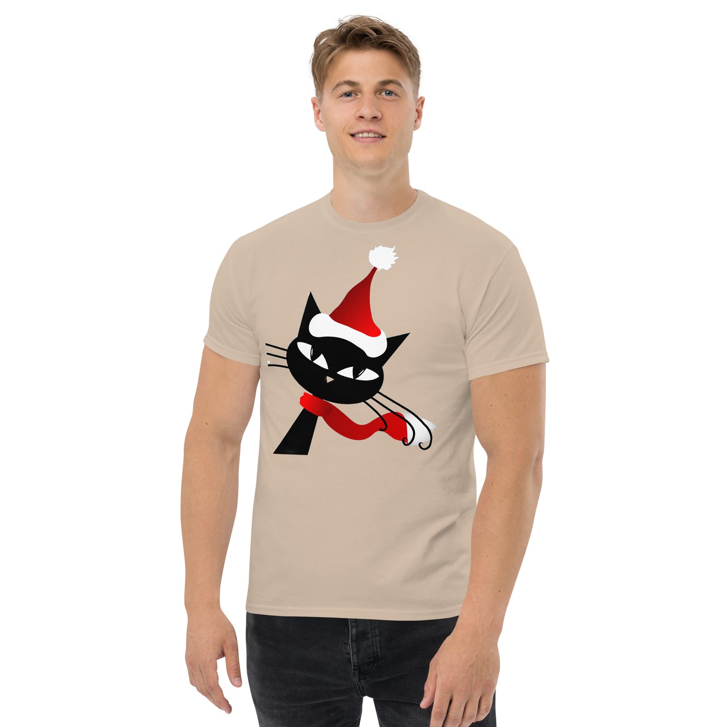 Christmas Black Cat Men's classic tee