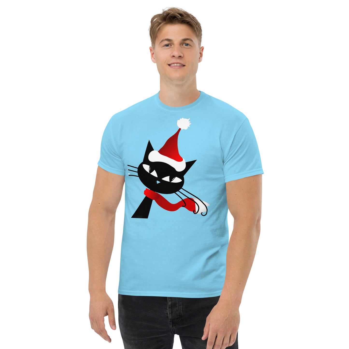 Christmas Black Cat Men's classic tee