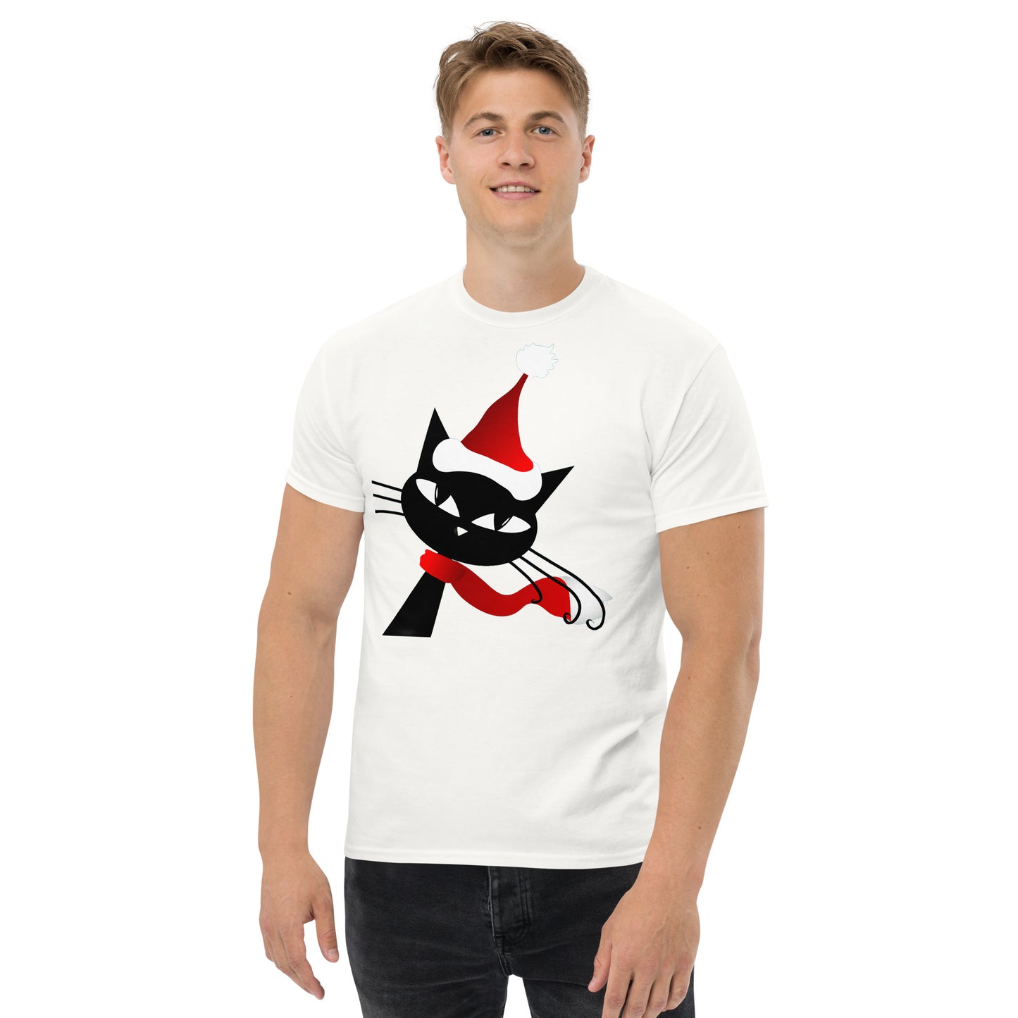 Christmas Black Cat Men's classic tee