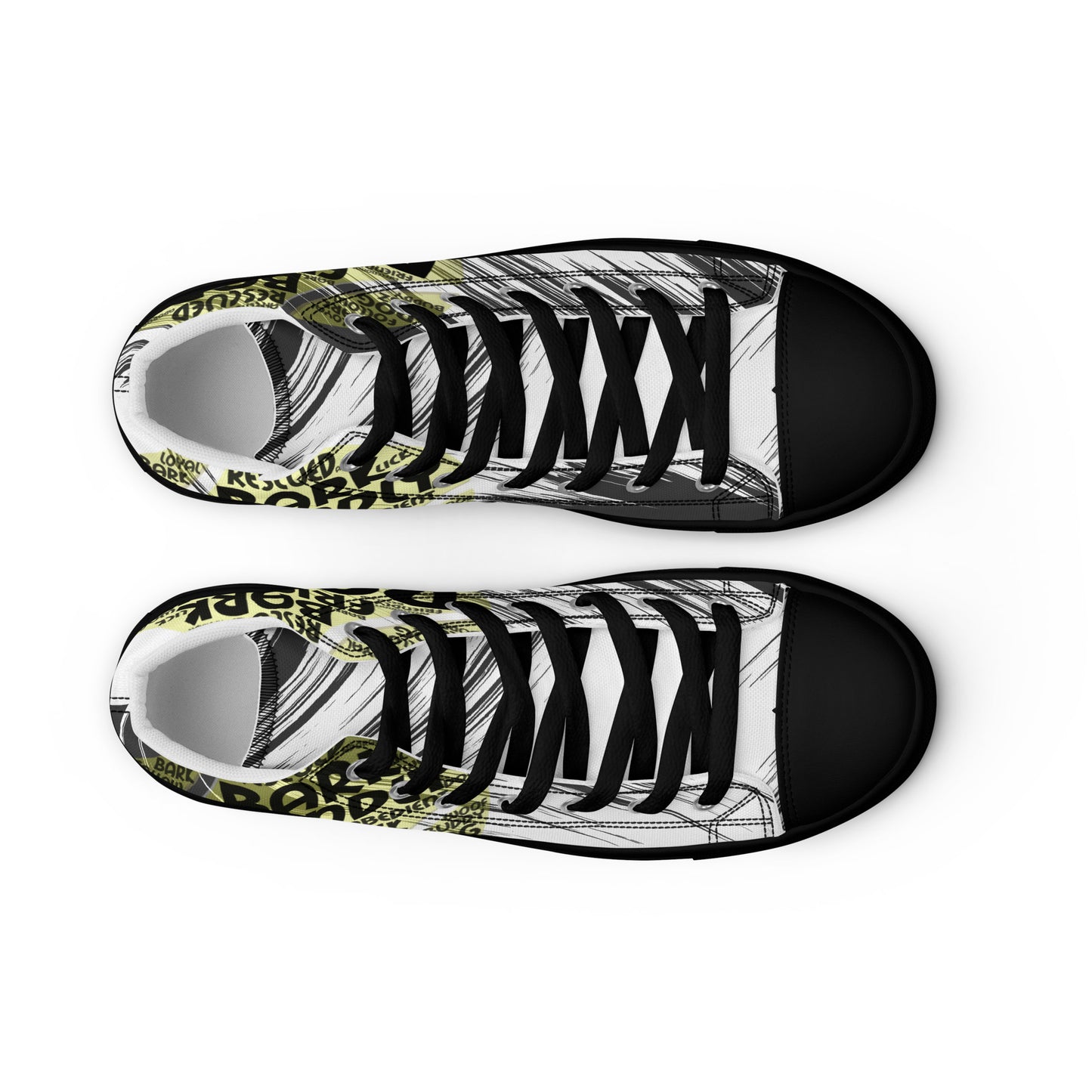 Dog Tennis Ball Men’s high top canvas shoes