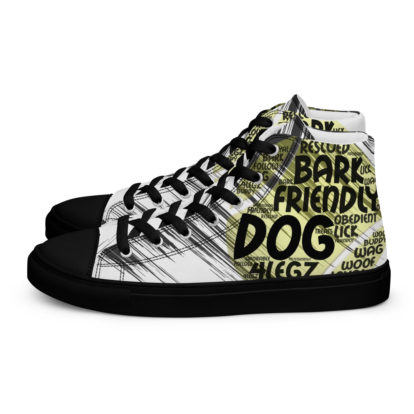 Dog Tennis Ball Men’s high top canvas shoes